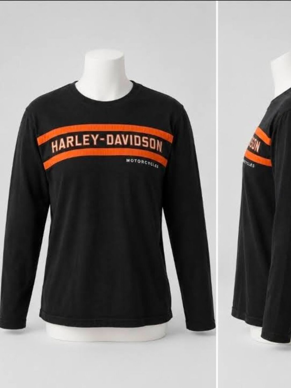 Harley-Davidson Genuine MotorClothes Women's Lg Black Long Sleeve Logo T-Shirt